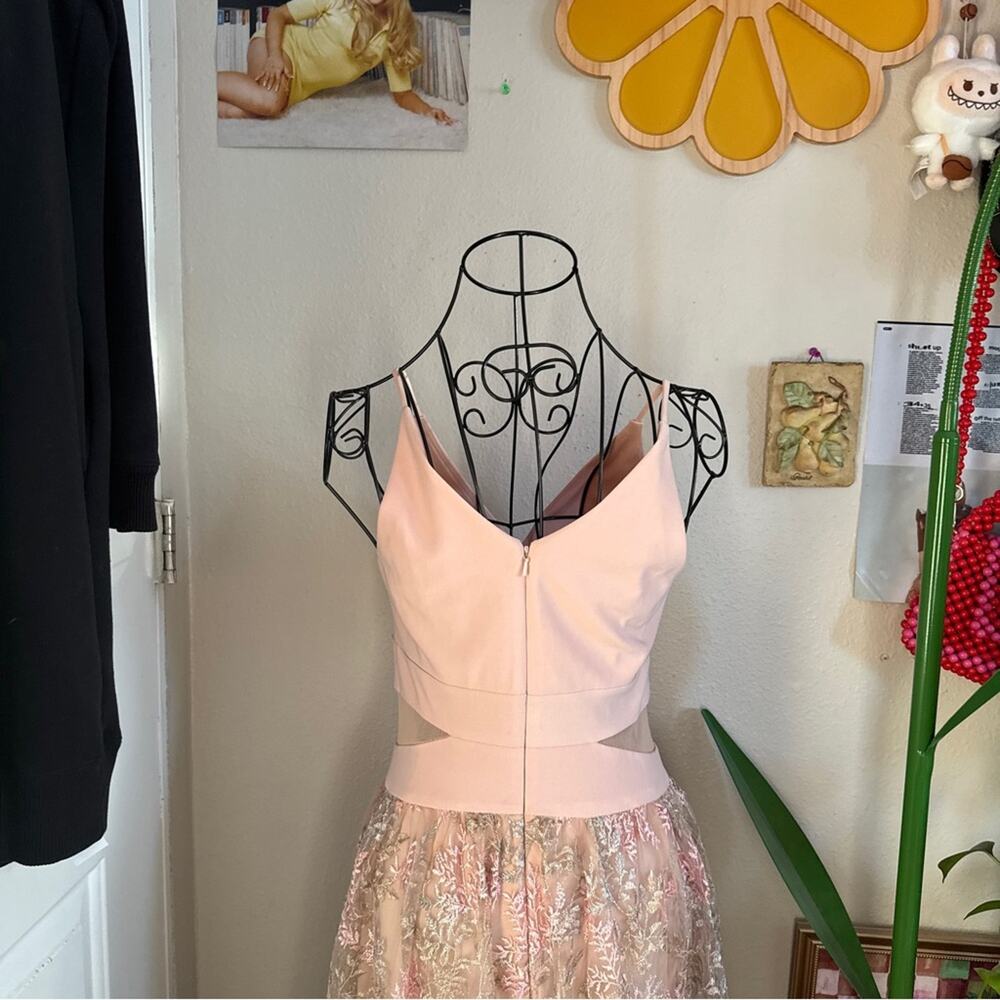 Xscape Jersey Ball Gown w Embroidered Mesh Skirt 2 - Picture 3 of 11